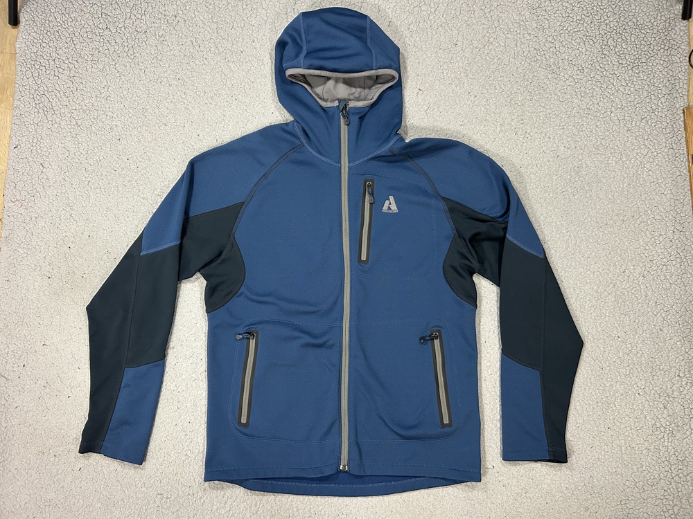 Eddie Bauer First Ascent Jacket Mens Medium Blue Hooded Softshell Hiking